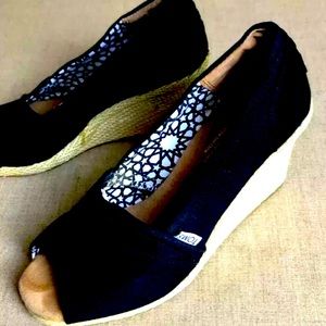 TOMS Womens Espadrilles Wedges Open Toe 8W
